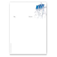 Rezeptblock mit Adresse, Motiv Wasserstrahl 