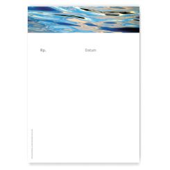 Rezeptblock mit Adresse, Motiv Wellen 