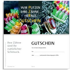 Karte PZR-Gutschein, Motiv "Zahnschmuck" 