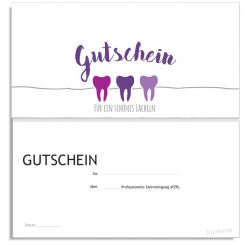 Karte IGeL/PZR-Gutschein, Motiv Service, Violett 