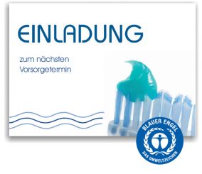 Recallkarten "Wasserstrahl", Umweltsiegel 