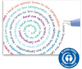 Recallkarten "Flow", Umweltsiegel 