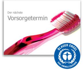 Recallkarten "Zahnbürste", Umweltsiegel 