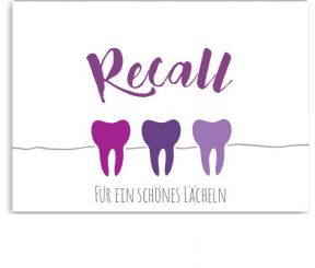 Recallkarten, Motiv Service, zentrierter Text 