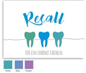 Recallkarten, Motiv Service in 3 Farben 
