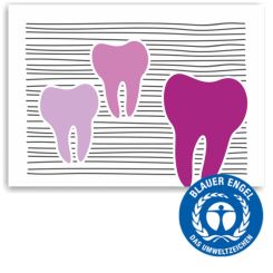 Recallkarten, Motiv "Dreierlei" in Blau, Orange, Violett 