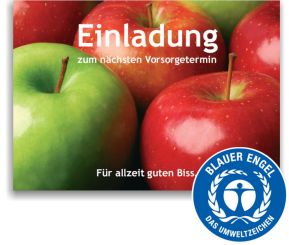 Recallkarten "Äpfel", Umweltsiegel 