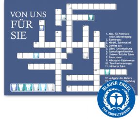 Recallkarten "Kreuzwortraetsel", Umweltsiegel 