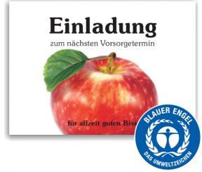 Recallkarten "Pastellapfel", Umweltsiegel 