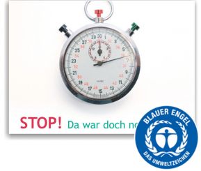 Recallkarten "Stop!", Umweltsiegel 