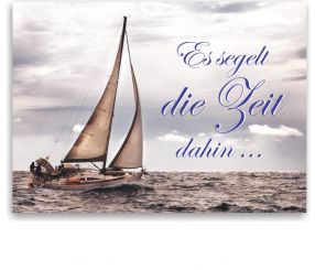 Recallkarten, Motiv Segeln, zentrierter Text 