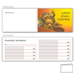 Terminkarte für Kinder, Motiv Biber 