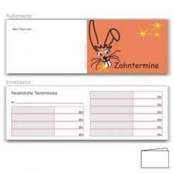 Terminkarte für Kinder, Motiv Hase 