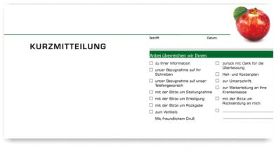 Kurzbrief, Motiv Pastellapfel 