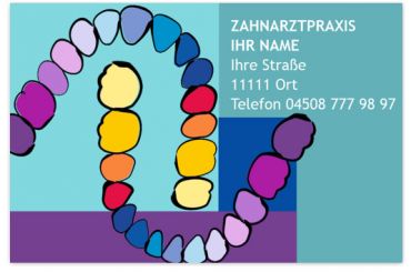 Praxisvisitenkarten, Motiv Zahnreihen 