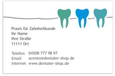 Praxisvisitenkarten, Motiv Service, Türkis 