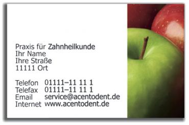 Praxisvisitenkarten, Motiv Äpfel 