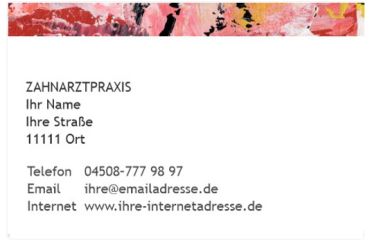 Praxisvisitenkarten, Motiv Quadro No 13 