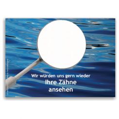 Blanko-Recallkarten, Metallic-Karton, Motiv Zahnspiegel 