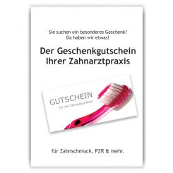 Poster / Bild Geschenkgutscheine, Motiv Zahnbürste 