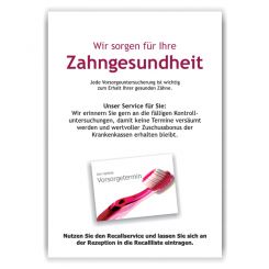 Poster Recallservice, Motiv Zahnbürste 