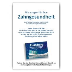 Poster / Bild Recallservice, Motiv Zahnfrische 