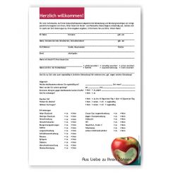 Anamnesebogen, Motiv Herzapfel 