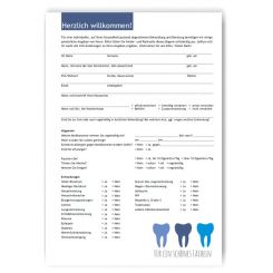 Anamnesebogen, Motiv Service, Blau 