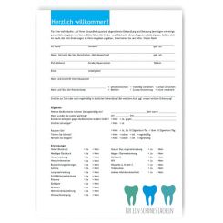 Anamnesebogen, Motiv Service, Türkis 