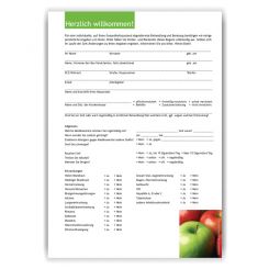 Anamnesebogen, Motiv Äpfel 