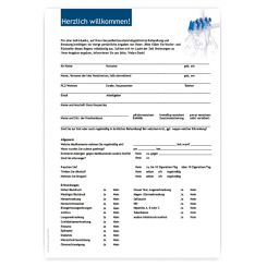 Anamnesebogen, Motiv Wasserstrahl 