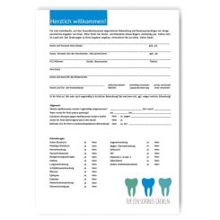 Anamnesebogen Kinder, Motiv Service, 3 Farbgebungen 