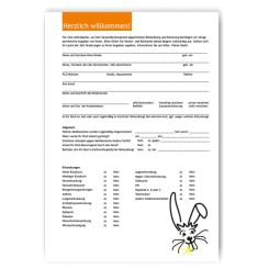 Anamnesebogen Kinder, Motiv Hase 