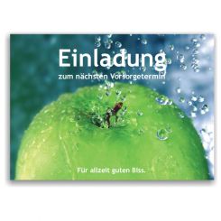 Recallkarten mit Metalliceffekt, Textbaustein "Vorsorge", Motiv Frische 
