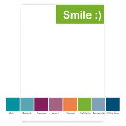 Notizzettel lose, Motiv Smile, Farbauswahl 