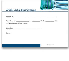 Atteste für Schule und Arbeitgeber, Motiv Zahnpasta-Collage 