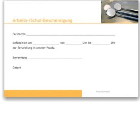 Atteste für Schule und Arbeitgeber, Motiv Spiegelgalerie 