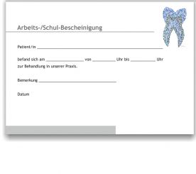 Atteste für Schule und Arbeitgeber, Motiv Marie in 3 Farben 