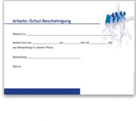 Atteste für Schule und Arbeitgeber, Motiv Wasserstrahl 