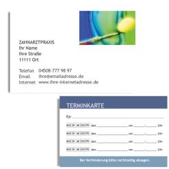 Terminkarte mit Adresse, Bildmotiv Zahngesundheit 