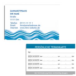 Terminkarte mit Adresse, Motiv Pastawelle 