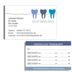 Terminkarte mit Adresse, Motiv Service in Blau 