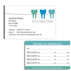 Terminkarte mit Adresse, Motiv Service in Türkis 