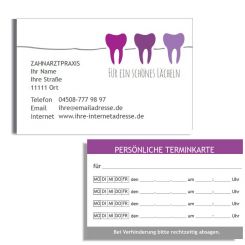 Terminkarte mit Adresse, Motiv Service in Violett 