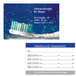 Terminkarte mit Adresse, Motiv Zahnfrische 