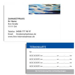 Terminkarte mit Adresse, Bildmotiv Wellen 