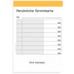 Terminzettelblock mit Praxisadresse, Sonnengelb 