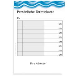 Terminzettelblock mit Praxisadresse, Pastawelle 
