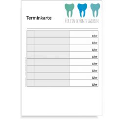 Terminzettelblock mit Praxisadresse, Service in 3 Farben 