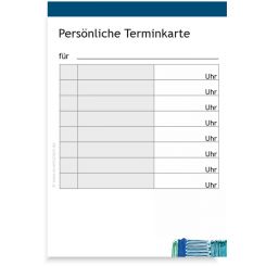 Terminzettelblock mit Praxisadresse, Zahnpasta-Collage 